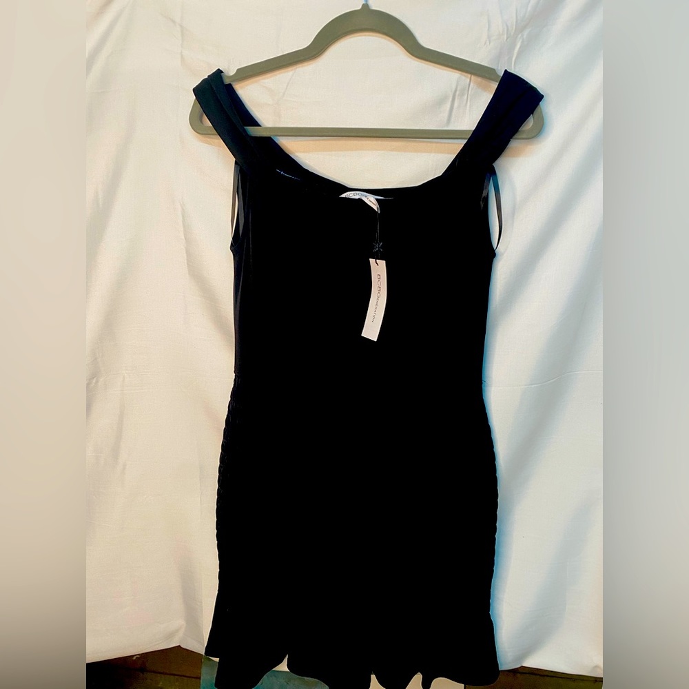 NWT BCBG Off-shoulder dress with ruffle hem
